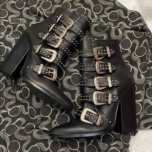 Pristine-Steve Madden Comet Studded Buckle Bootie